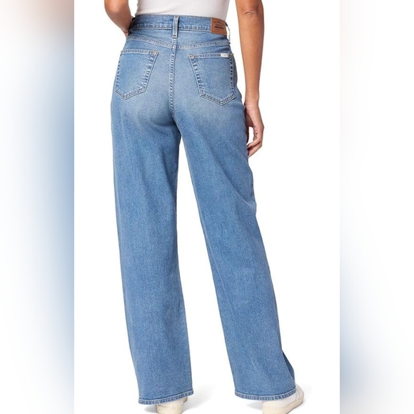 LEVI'S Heritage High Rise Loose Straight Leg Zip Fly Jeans Sz 14 32W Light Wash - Picture 2 of 15